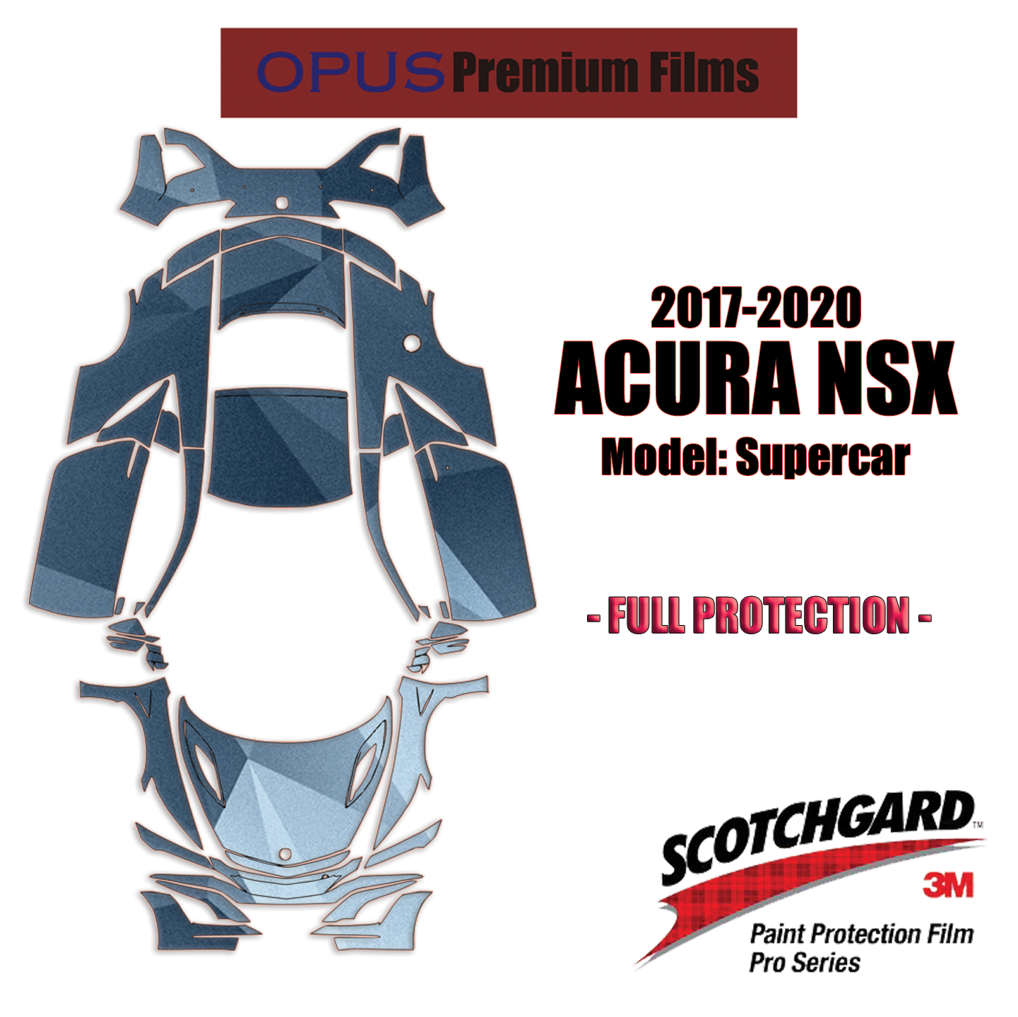 3M Scotchgard Paint Protection Film Clear Pre-Cut Kit 2017 2018 2019 Acura MDX