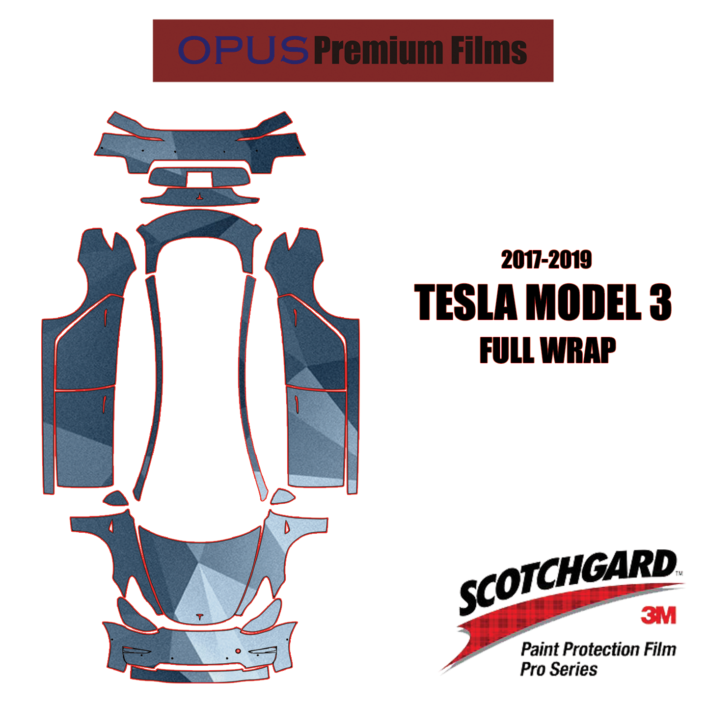 3M Scotchgard Pro Clear Bra Paint Protection Film Kits For Tesla Model X