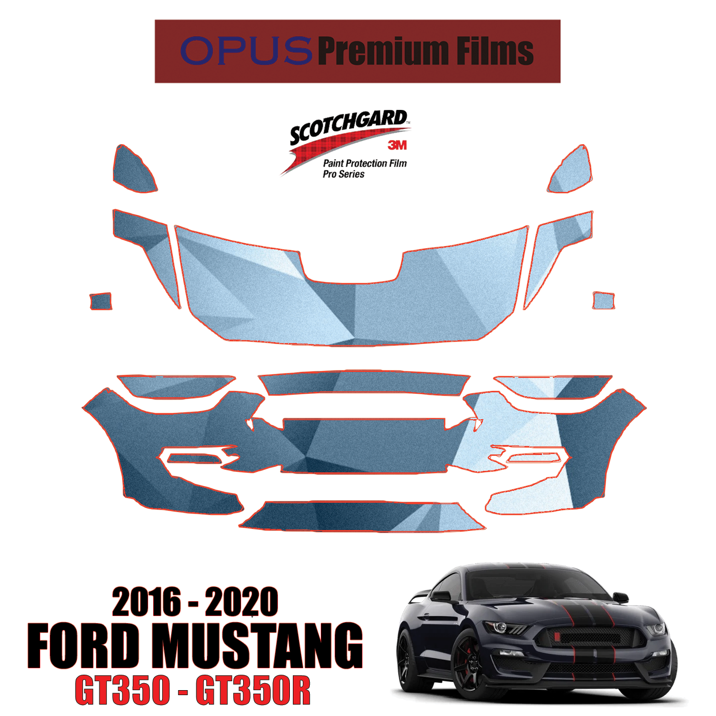3M Scotchgard Paint Protection Film Clear Pre-Cut 2015 2016 2017 Ford Mustang